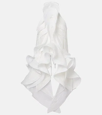 Maticevski Étoile Wave Ruffled Top In White