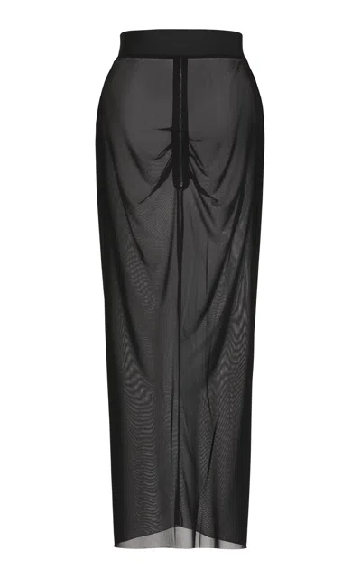 Maticevski Eventual Ruched Mesh Skirt In Black