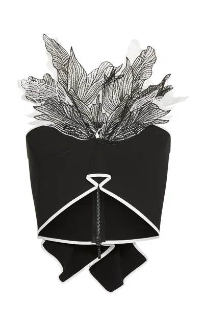 Maticevski Eventuate Lace-embellished Bustier Top In Black
