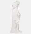 Maticevski Excitement Ruffled One-shoulder Gown In White