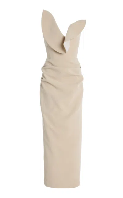 Maticevski Exclusive Requiem Strapless Crepe Maxi Dress