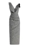 Maticevski Exclusive Requiem Strapless Midi Dress In Gray