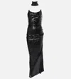 Maticevski Exhilarate Sequined Strapless Gown In Silver