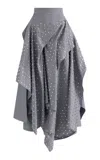 Maticevski Exomoon Studded Cotton Maxi Skirt In Grey