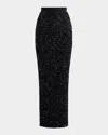 Maticevski Exotic Sequined Midi Skirt In Black Metallic