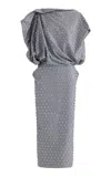 Maticevski Expedition Studded Cotton Midi Dress In Grey