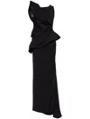 Maticevski Fateful Ruffled Gown In Black
