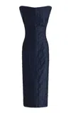 Maticevski Fervor Linen-silk Blend Midi Dress In Black