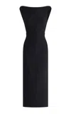 Maticevski Fervor Linen-silk Blend Midi Dress In Black
