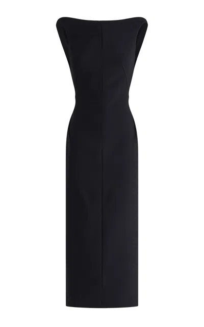 MATICEVSKI FERVOR LINEN-SILK BLEND MIDI DRESS