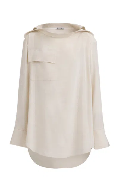 Maticevski Fima Crepe Shirt In Off-white
