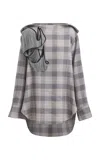 Maticevski Fima Crepe Shirt In Plaid