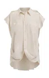 Maticevski Flare Crepe Shirt In Off-white