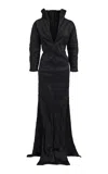 Maticevski Genera Cotton-blend Shirt Gown In Black