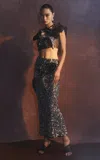 Maticevski Gravitas Sequined Maxi Skirt In Silver
