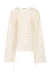 Maticevski Guiding Sheer Grid Chiffon Top In Ivory