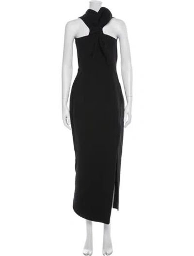 Pre-owned Maticevski Halterneck Long Dress In Black