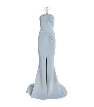 Maticevski Halterneck Smokescreen Gown In Grey