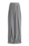 Maticevski Hello Sailor Crinkle Crepe Wide-leg Pants In Gray