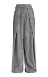 Maticevski Hello Sailor Crinkle Crepe Wide-leg Pants In Gray
