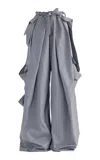 Maticevski High Gear Cargo Cotton Wide-leg Pants In Grey