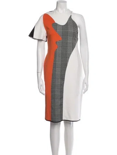 Pre-owned Maticevski Houndstooth Print Ruffle Embellishment Dress Set In White