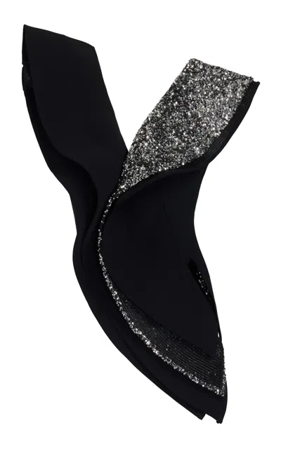 Maticevski Hybrid Wave Sequined Top In Black
