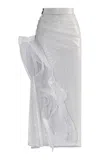 Maticevski Hymn Ruffled Midi Skirt In White