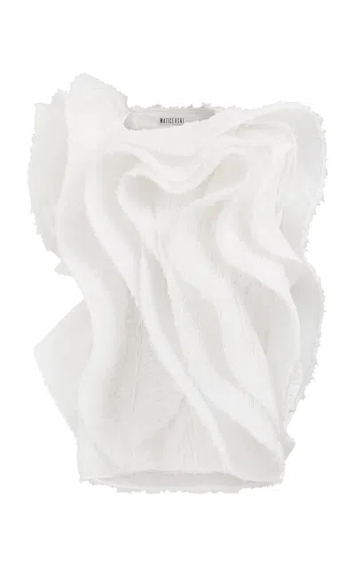 Maticevski Intertwine Sculptural Crepe Top In White
