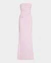 Maticevski Intoxicate Strapless Ruched Maxi Gown In Lilac