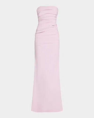 Maticevski Intoxicate Strapless Ruched Maxi Gown In Lilac