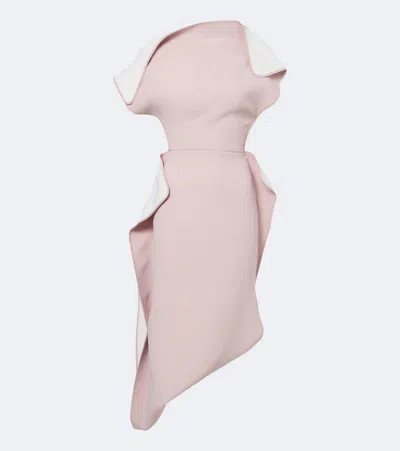 Maticevski Invoke Draped Asymmetric Midi Dress In Pink