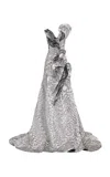 Maticevski Ironwarks Ruffled Metallic Crepe Gown