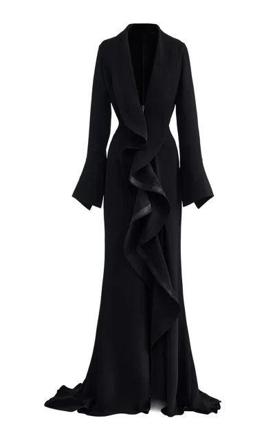 Maticevski Jupiter Ruffled Gown In Black