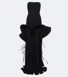 Maticevski Kingdom Strapless Ruffled Paneled Crepe Gown In Black