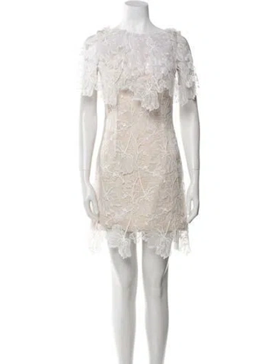 Pre-owned Maticevski Lace Mini Dress W/ Tags In Neutral