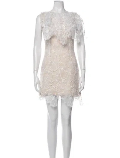 Pre-owned Maticevski Lace Pattern Mini Dress In Neutral