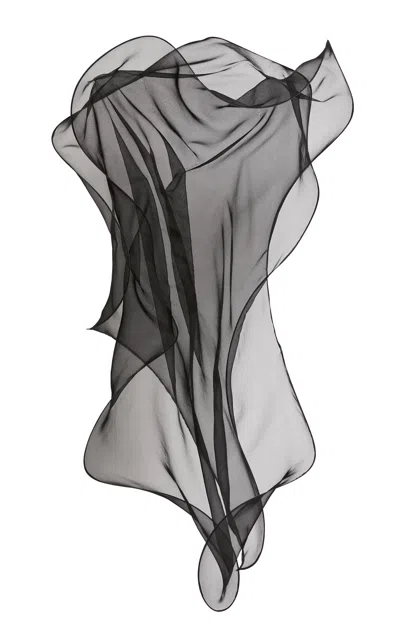 Maticevski L'air Silk Organza Top In Black