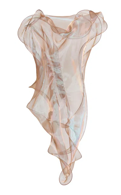 Maticevski L'air Silk-blend Top In Brown