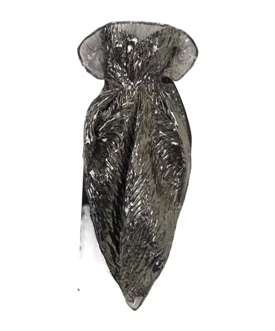 Maticevski Lamé And Crepe Gown In Black