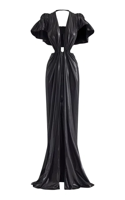 Maticevski Latitude Gathered Gown In Black
