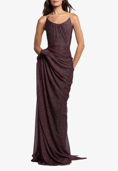MATICEVSKI LEXICON SCULPTURAL METALLIC-KNIT GOWN