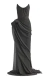 Maticevski Lexicon Strapless Gown In Dark Grey