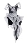 Maticevski Liora Wave Ruffled Bodice Top In Black
