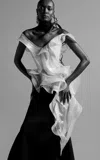 Maticevski Liora Wave Ruffled Bodice Top In White
