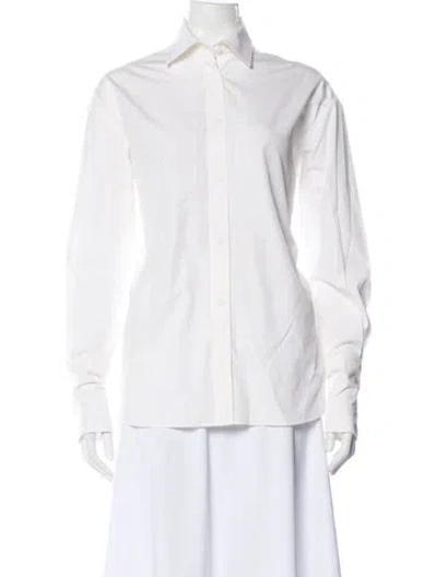 Pre-owned Maticevski Long Sleeve Button-up Top In White