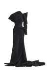 Maticevski Women's Lyra Waffle Structured Drape Asymmetric Gown In Black