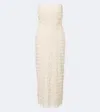Maticevski Marigold Fringed Bustier Gown In Neutral