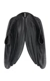 Maticevski Marleigh Gathered Cape Top In Dark Grey
