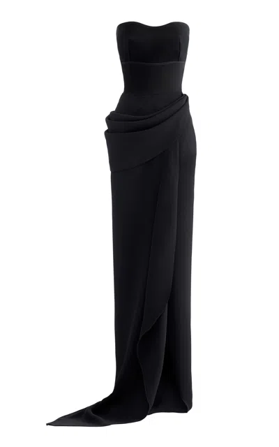 Maticevski Marlene Strapless Gown In Black